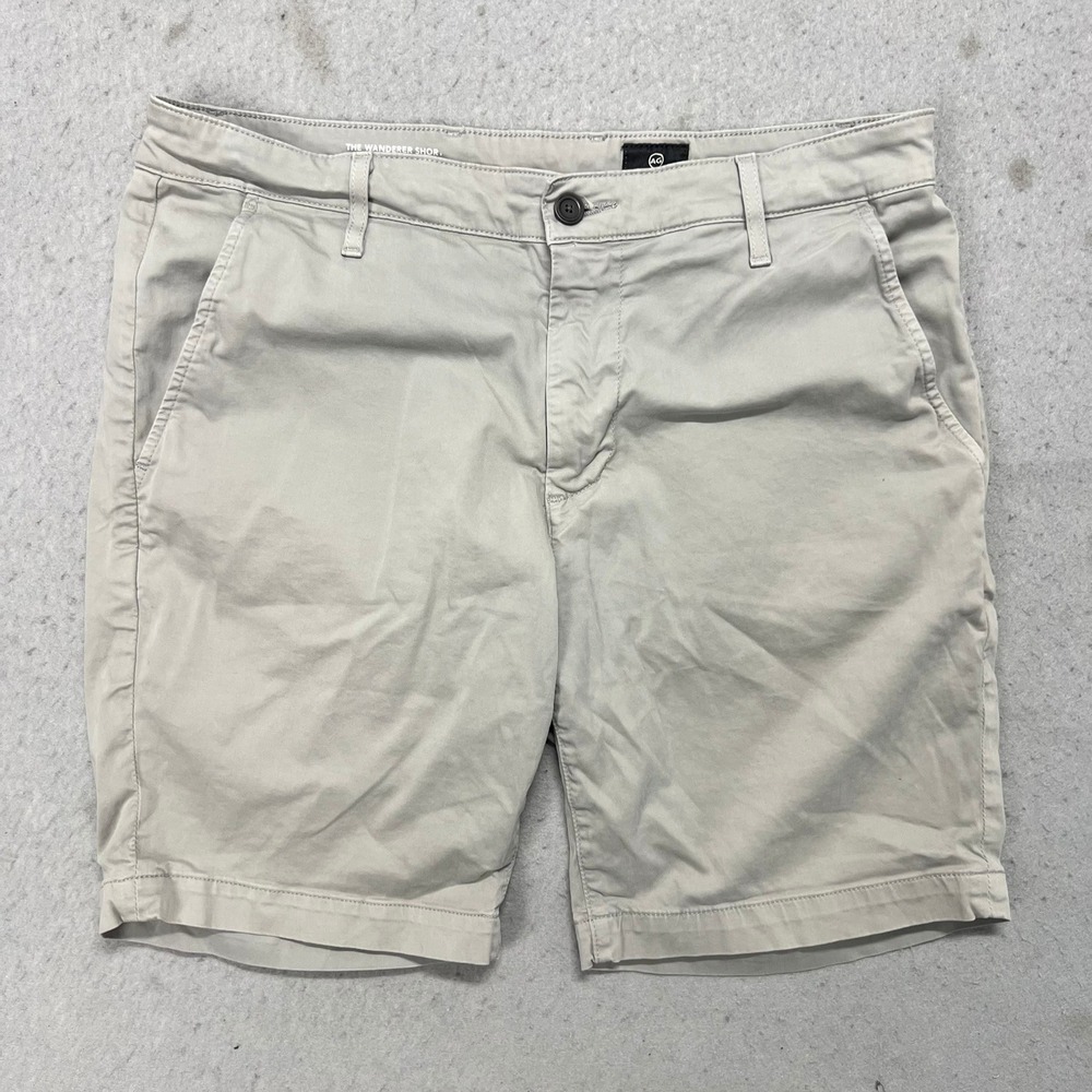 AG Adriano Goldschmied The Wanderer Short Grey Khaki Chino Stretch 34R